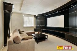 home theater system and modern sofa Interior Design Photos