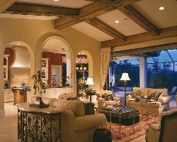 French style drawing room with wooden ceiling Interior Design Photos