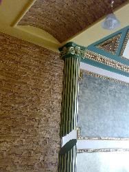 same texture on wall and ceiling design in Corridor Interior Design Photos