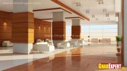 Wood crafted Modern interior of a waiting lounge  Interior Design Photos