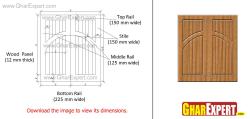 Double wooden door with grooved design Double story elevasion kothi image