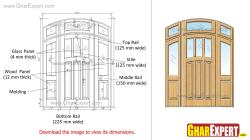 Elliptical arch french single door with sidelights 250 gaj single story