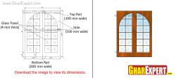 Interior double door with glass inserts Double story elevasion kothi image