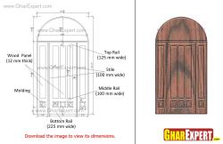 Large semi circled transom double wooden door Circle shep design