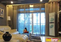 Double layered curtain for living room  Interior Design Photos