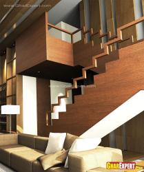 Economical and smart wooden rail for stairs Interior Design Photos