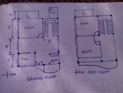 Floorplan  of ground floor & first floor  for flooring of drawing 