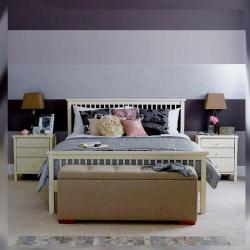 Broad horizontal stripes for bedroom headboard wall Interior Design Photos