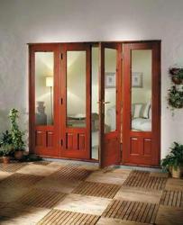 Interior glass door and wooden bottom door design Interior Design Photos