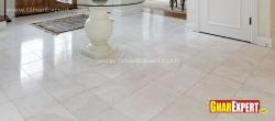 White marble tile flooring Marble chips