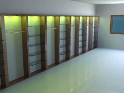 Glass shelves for the showroom Interior Design Photos
