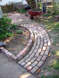 Garden Pathway Made from Brick Making a