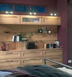 Wooden Storage cum study unit in Bedroom Interior Design Photos