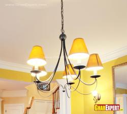 Modern wrought iron chandelier with 5 lamps shades Interior Design Photos