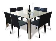 Dining Table made up of metal and glass Interior Design Photos