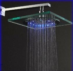 8" Synthetic Glass Square Led Shower Head  Interior Design Photos