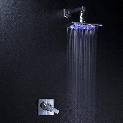 Wall-In LED Shower Faucet With 8" LED Rainfall Showerhead AL-01  led sitting with show disging