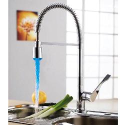 Single Handle Chrome LED Kitchen Faucet for Vanity Sink Interior Design Photos