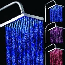 8" Color Changing LED Square Bathroom Shower Head  Head  tower