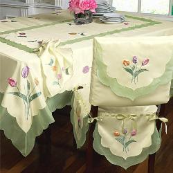 Dining Table and Chair Satin Cover Interior Design Photos