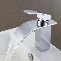 Contemporary Waterfall Bathroom Sink Faucet  Interior Design Photos