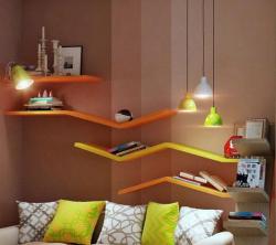 Colorful bookshelves for kids room  Wardobe with colourful mica