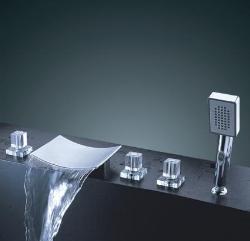 Waterfall Roman Tub Faucet with Hand Shower  Interior Design Photos