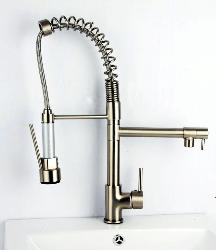 Brushed Nickel Pull Out Kitchen Faucet  Interior Design Photos