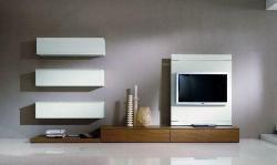 white LCD wall unit Interior Design Photos