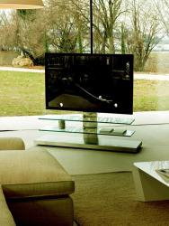 flat tv stand with double shelf stand Cornerglass shelf