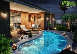 3D Residential Exterior Night View Architectural Animation Psy picture animation