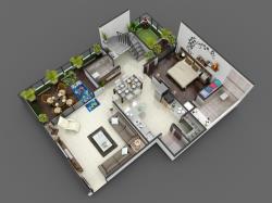 3D Luxurious Home Floor Plan Luxurious batroom