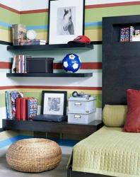 teen room paint strips in bold colors Interior Design Photos