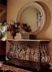 Contemporary style mirror on wrought iron table Interior Design Photos
