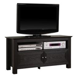 black color tv console stand in wood Interior Design Photos
