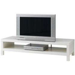 low height TV unit in white color Interior Design Photos