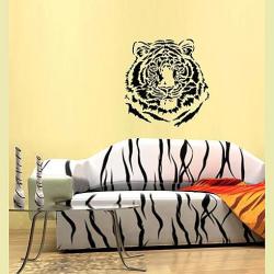 wall stencil tiger face Interior Design Photos
