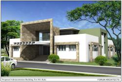 Residential villa exterior elevation design in 3D Villa flore
