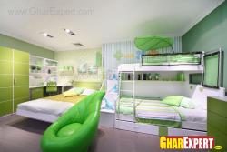 kids room in green theame  Interior Design Photos