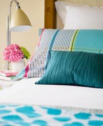 Vibrant shades bedroom bedding Interior Design Photos
