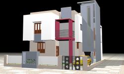 3D view of residential building of 2 story Interior Design Photos