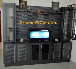 TV Showcase Partition  with crocery showcase