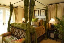 bedroom curtains in green theme Interior Design Photos