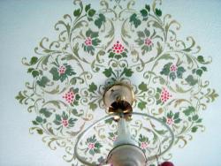 colorful flower pattern on ceiling  Interior Design Photos
