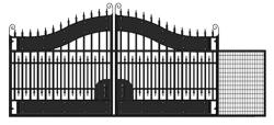heavy metal gate design with side gate Images of building entrance gate