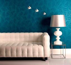 Blue Contemporary Wallpaper Interior Design Photos
