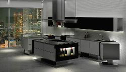 Black Modular Kitchen Interior Design Photos