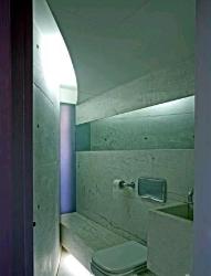 Bathroom with Cement Finish Cement racks