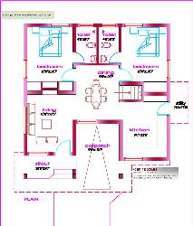 Plan 2bhk in 22x50