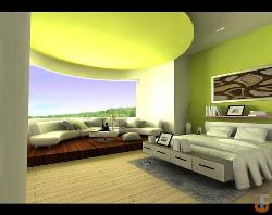 green bedroom Interior Design Photos